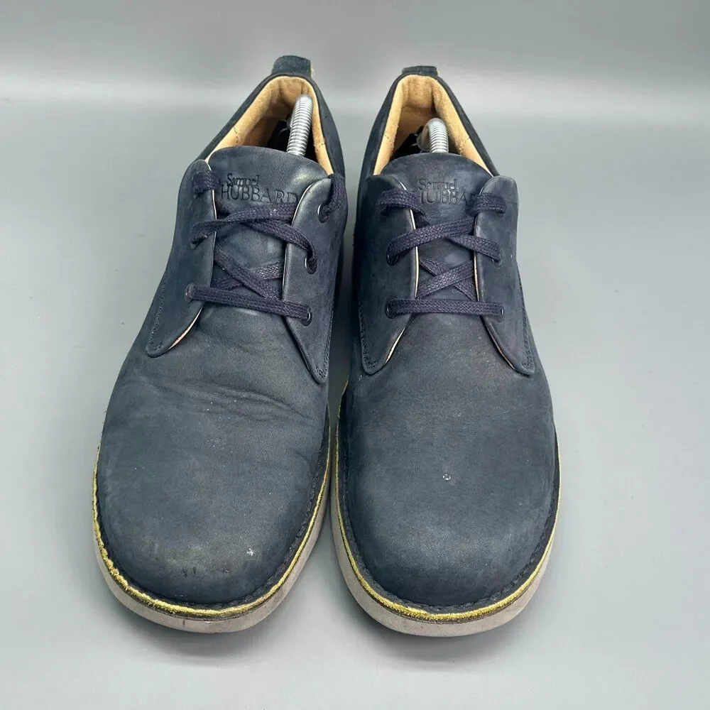 Samuel Hubbard Free Men 11 Navy Blue Nubuck Leather Oxford Shoes Lace-Up Classic
